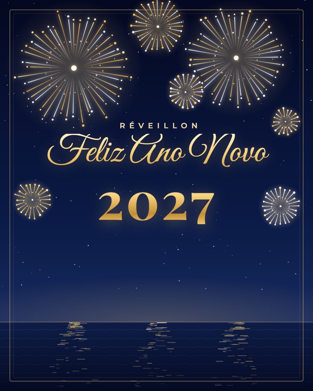Feliz Ano Novo – fogos no mar